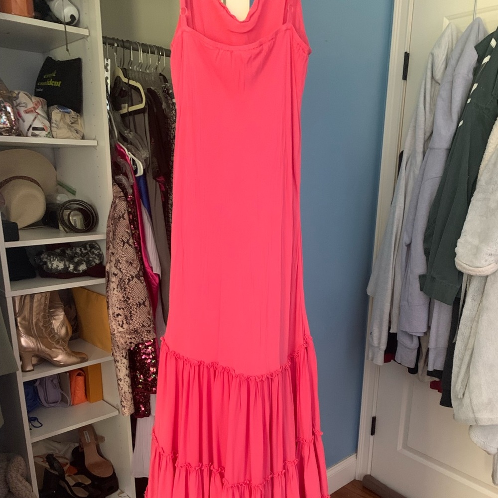 Free People Coral Ruffle Dress